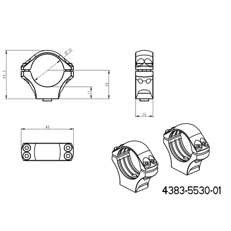 30mm scope rings | long Picatinny QD Ergo base