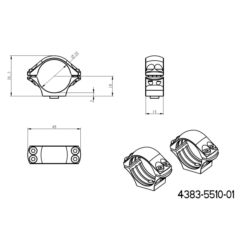 30mm scope rings | short Picatinny QD Ergo base