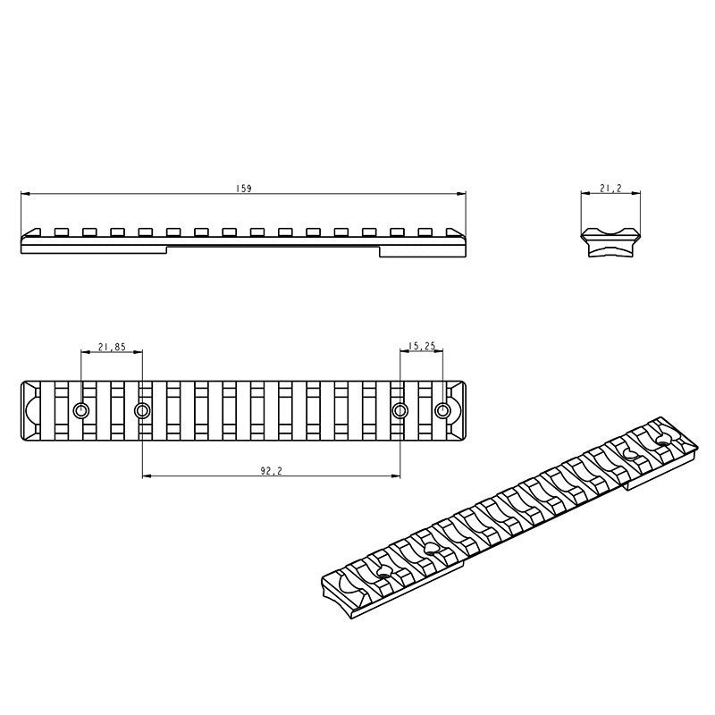 CZ 600 Picatinny rail | Medium