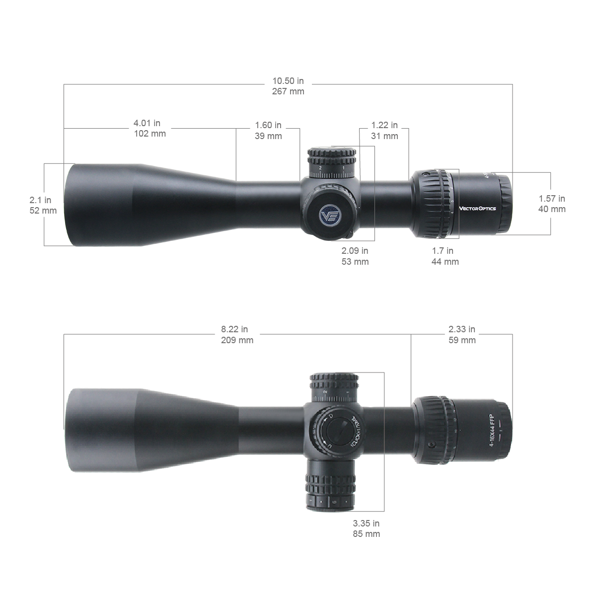 Vector Optics Veyron 4-16x44 IR First Focal Plane Illuminated rifle scope