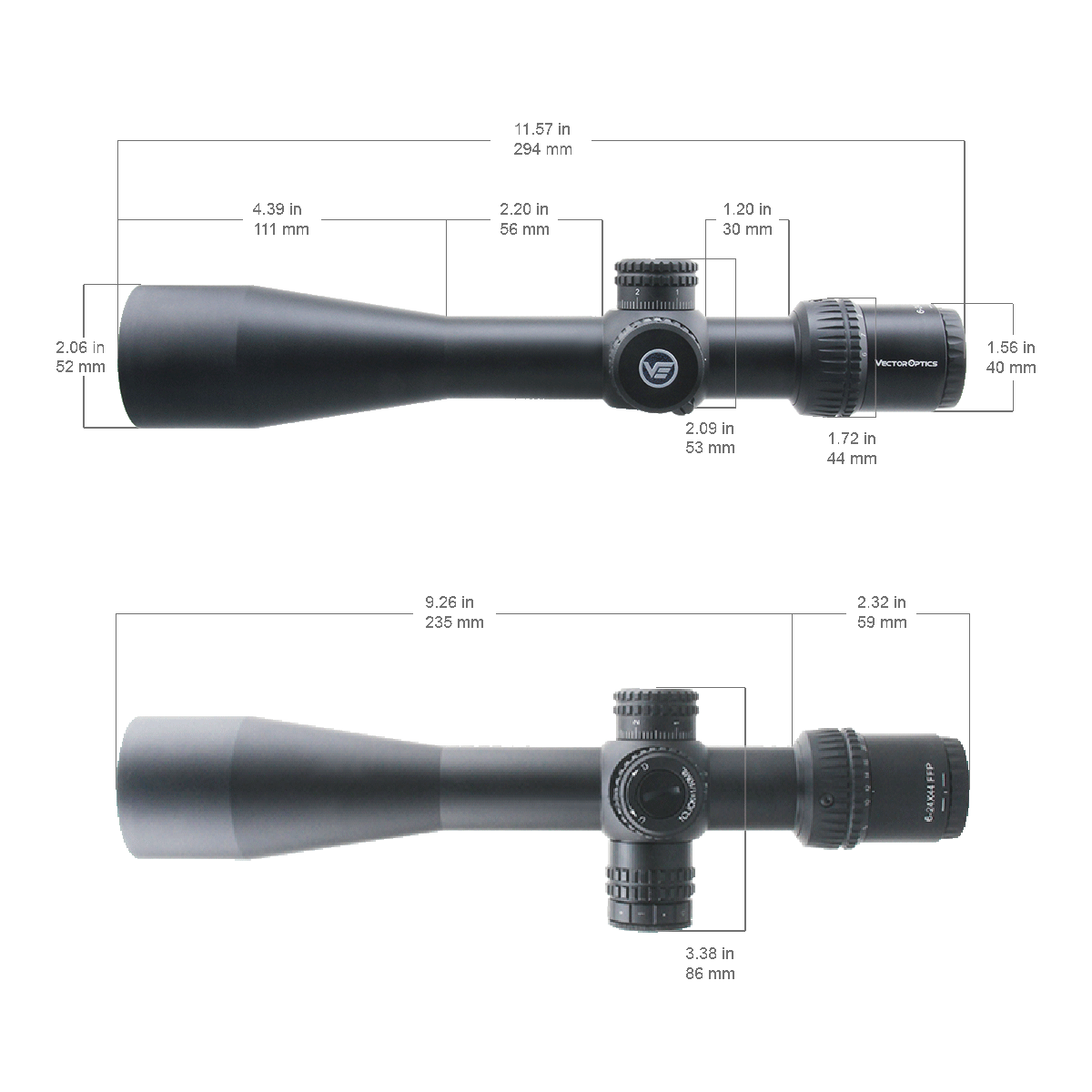 Vector Optics Veyron 6-24x44 IR First Focal Plane Illuminated rifle scope